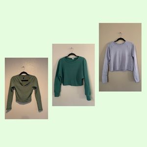 3 super cute cropped long sleeves